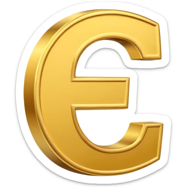 Symbole de currency en or en forme de lettre F précise, seul, 3D, brillant, style emoji simple et lisible sur fond uni. pas une autre lettre

Fcoins sticker