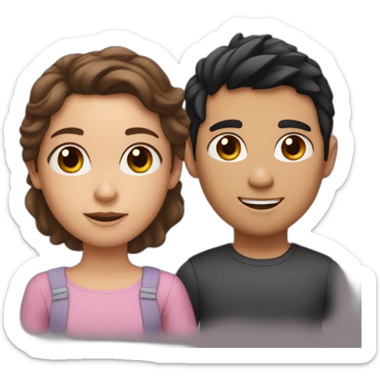 Mom of a little girl with brown hair and a boy with black hair  sticker