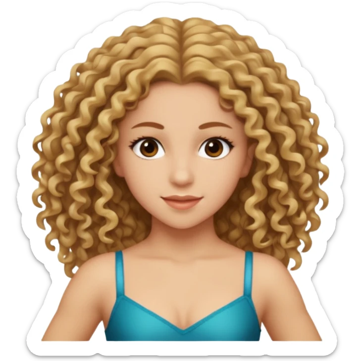 ￼ girl with brownish blondish curly hair and she’s a dancer like Shakira sticker