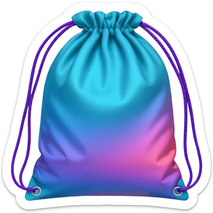 coins  pack in gradient of turquoise, blue, pink, purple, and coral color in bag sticker