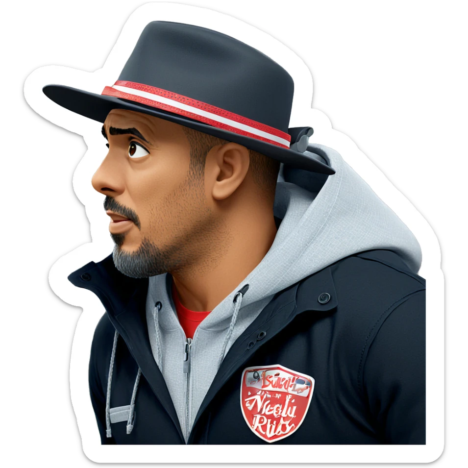 bearded boy in a hat sticker