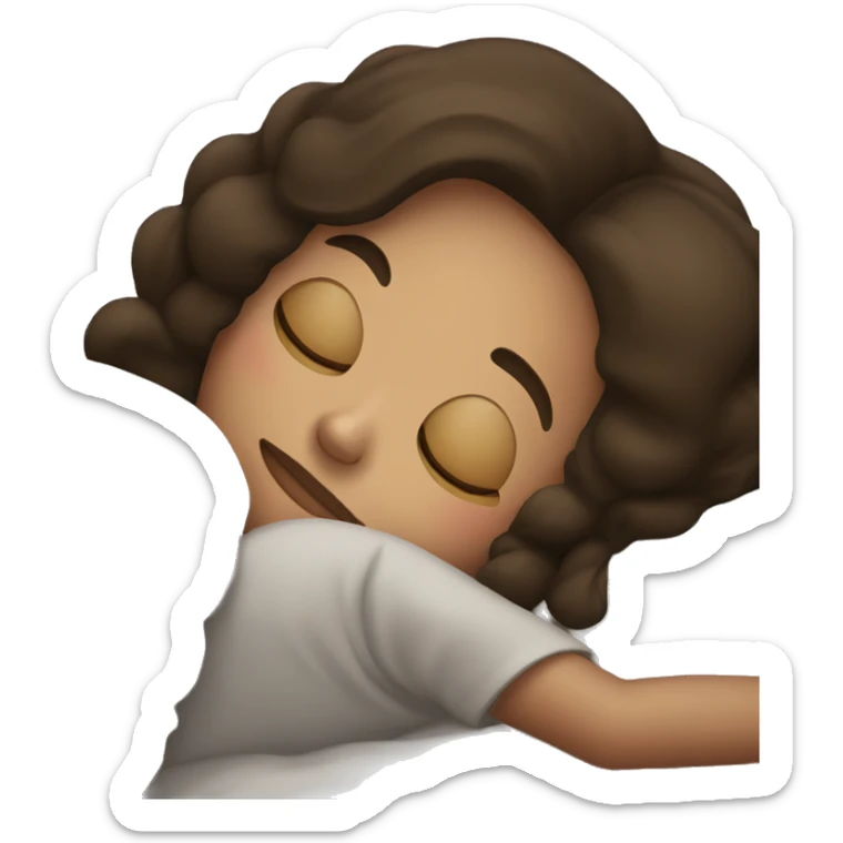 Brunette girl sleeping sticker