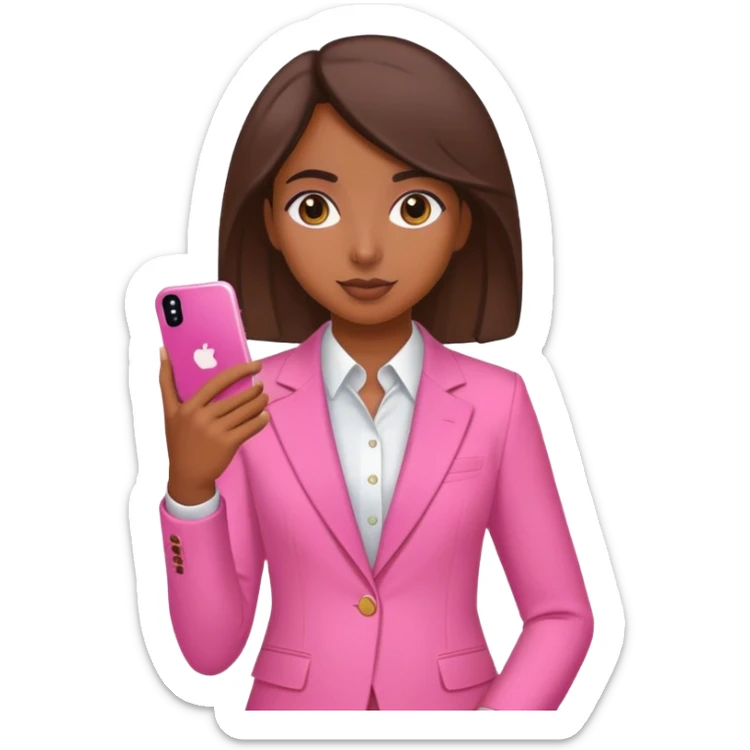 Brune girl pink suit IPhone sticker