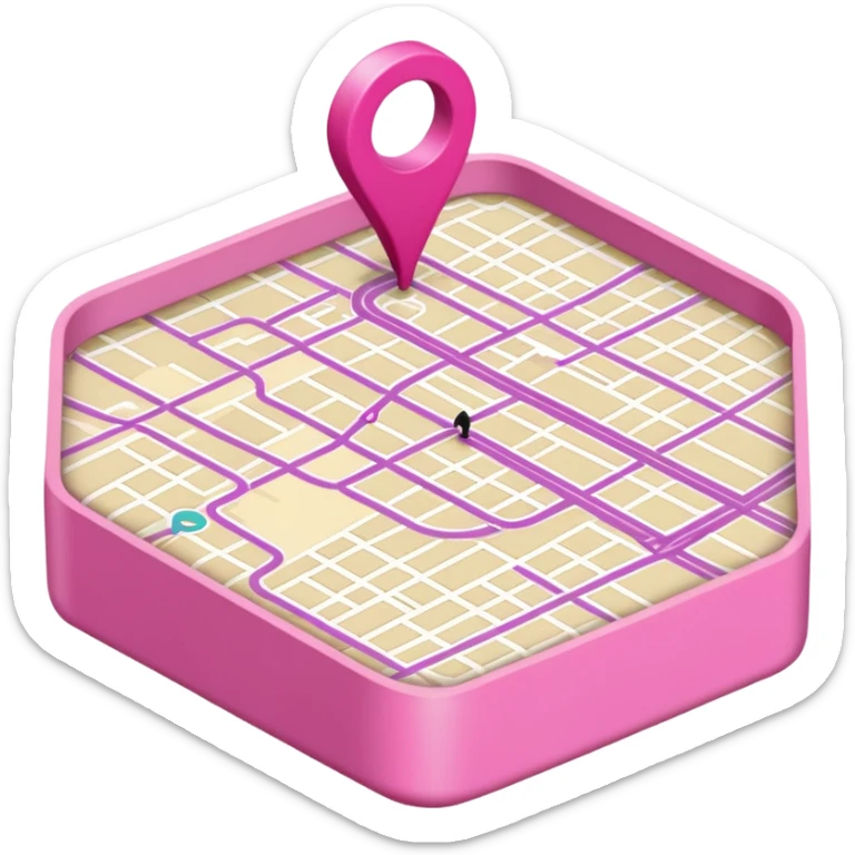 mix pink of a big gps map of the lines sticker