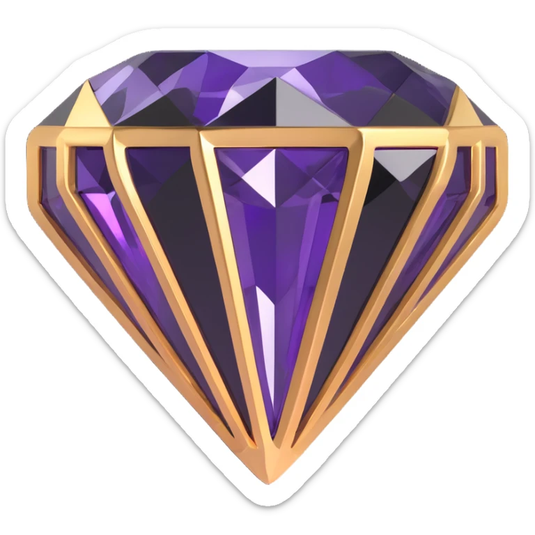 a sparkling diamond in gold, purple, and black, symbolizing luxury and celebration sticker