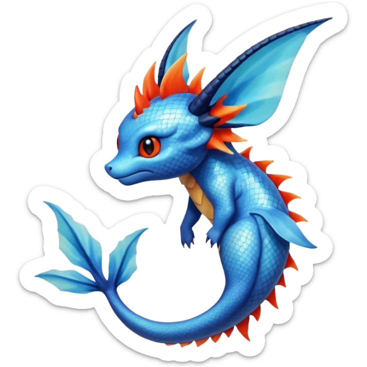 Salandit-Vaporeon-Flareon-Fakémon-hybrid-creature (full body)  sticker