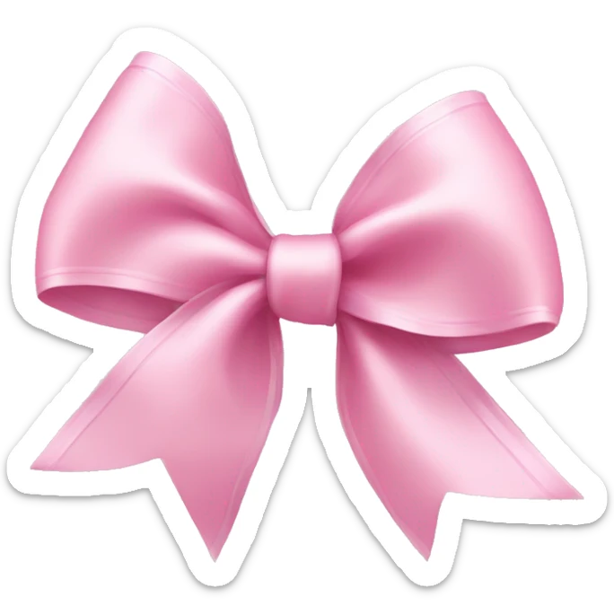 light pink ribbon bow sticker