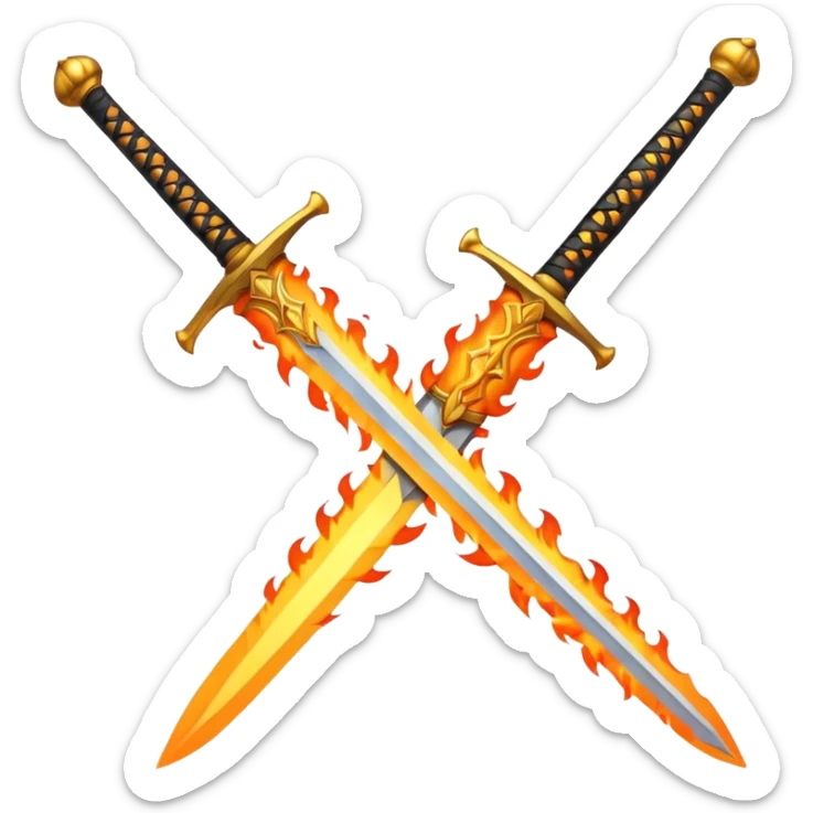 sword on fire emoji style
- Designs that remind you of the blade of Japanese animation extinction sticker