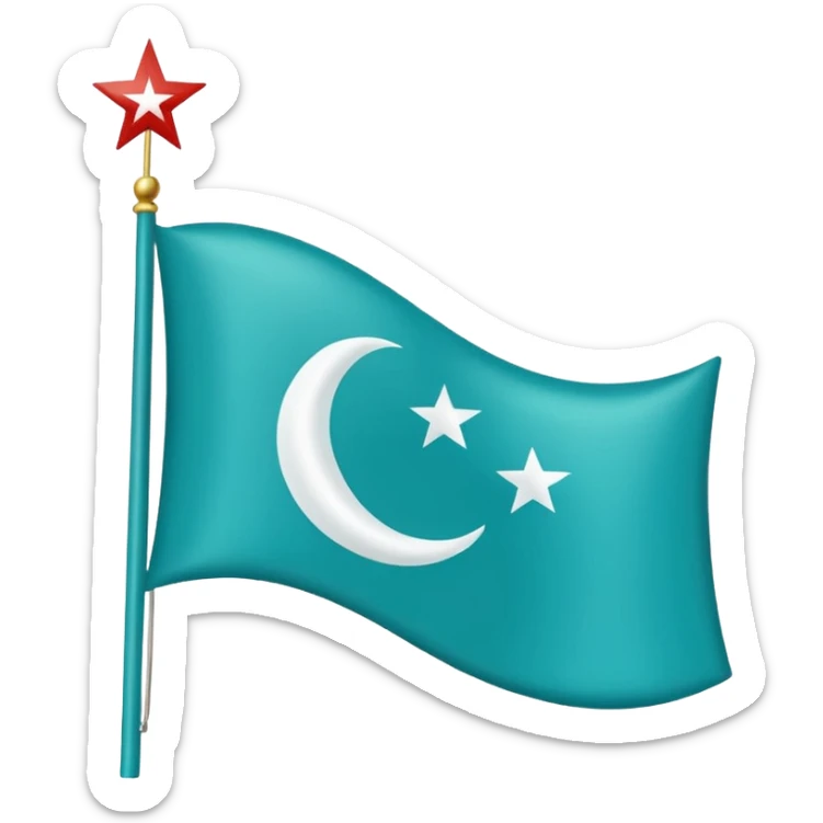 Turkuaz renginde türk bayrağı yapar mısın. Bayrak. I want to flag. 🇹🇷 Like this but turquoise. İt's must be turquoise  sticker
