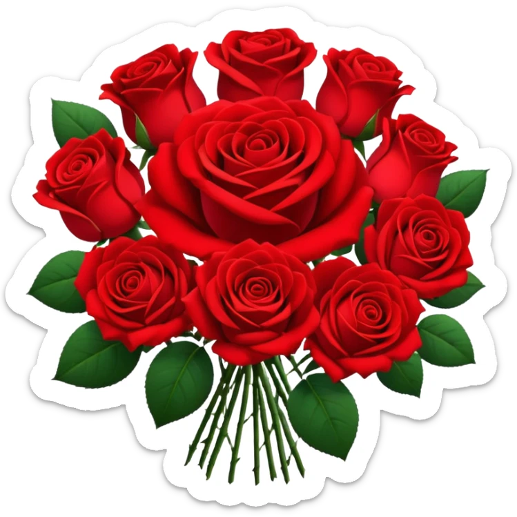 Generate an aesthetic red rose bouquet of a lot of roses sticker