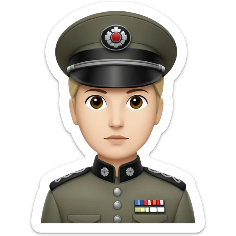Star Wars Imperial officer with kepi hat and no shoulder boards, olive-gray uniform sticker