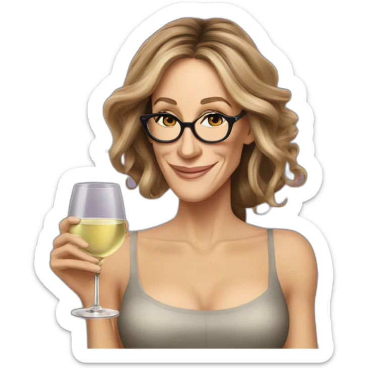  Sarah Jessica Parker with a glass of white wine in her right hand sticker
