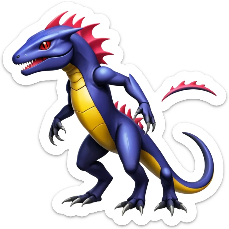 Shiny Exotic Colorful epic Salandit-Genesect-Miraidon-Koraidon-Fakémon-hybrid-creature (full body)  sticker