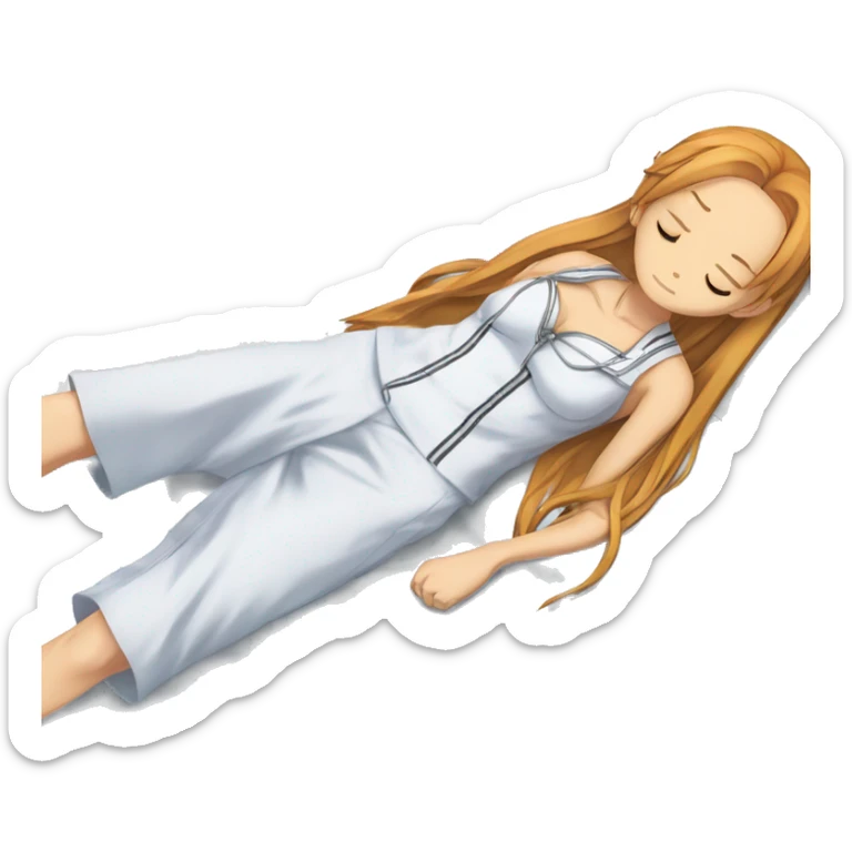 laying down sleeping full body Asuna anime sword art online one piece swim suiting  sticker