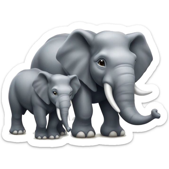 Rhinocéros et éléphant portant une couronne d’empereur qui rigolent  sticker