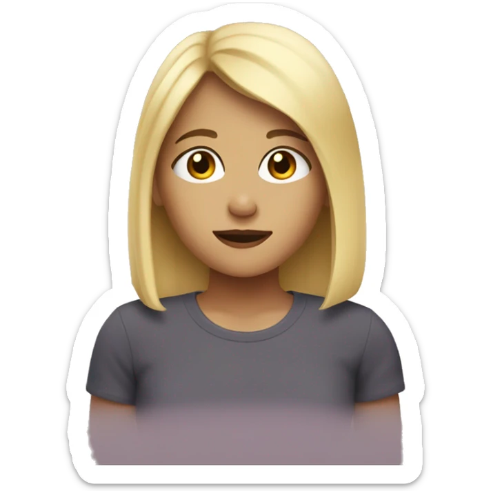 Girl with blonde hair and brown eyes watching tv sticker