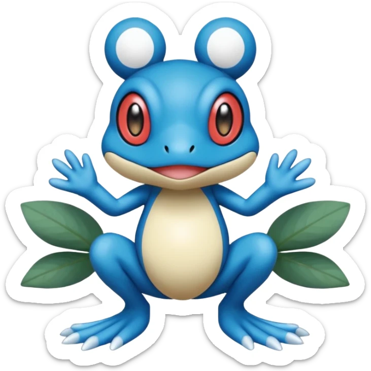 Froakie-Karrablast-Ferroseed-Pyukumuku-Perrserker-Cetitan-Pokémon-fusion (full body) sticker