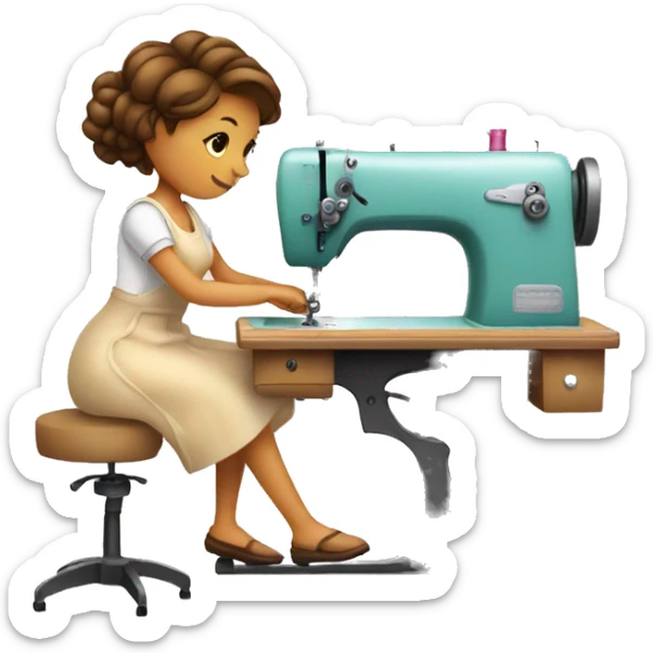 create an emoji of a seamstress sitting at the machine sewingcreate an emoji of a seamstress sitting at the machine sewing sticker