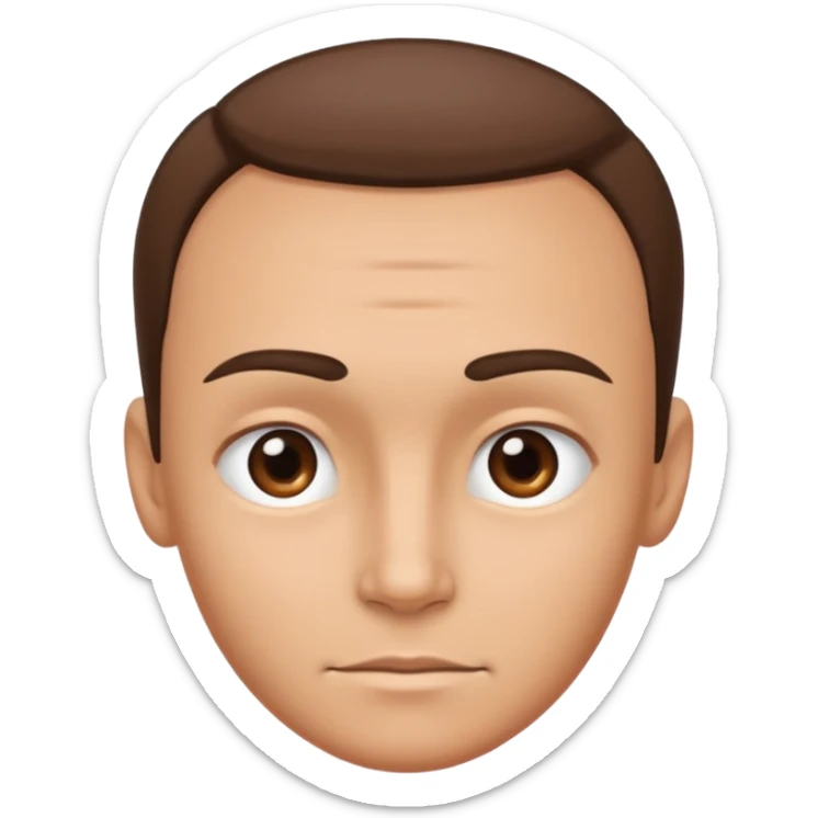 emoji of a human forehead, simple and clean cartoon style, only showing the upper part of the face from eyebrows to hairline sticker