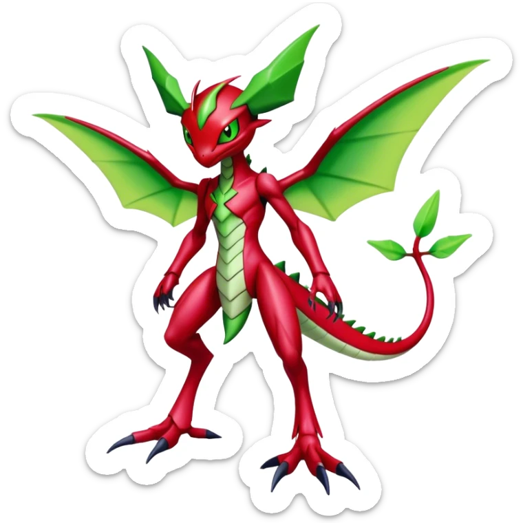  Cool Edgy Shiny Futuristic Ethereal Legendary Scizor-Digimon-Schyther-Flygon full body sticker