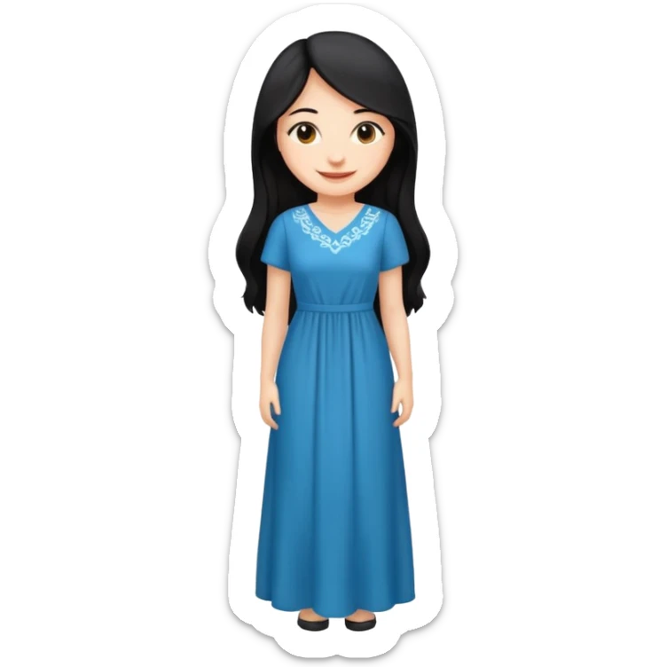 Long black hair girl wearing a maxidress being a girly girl professional  sticker