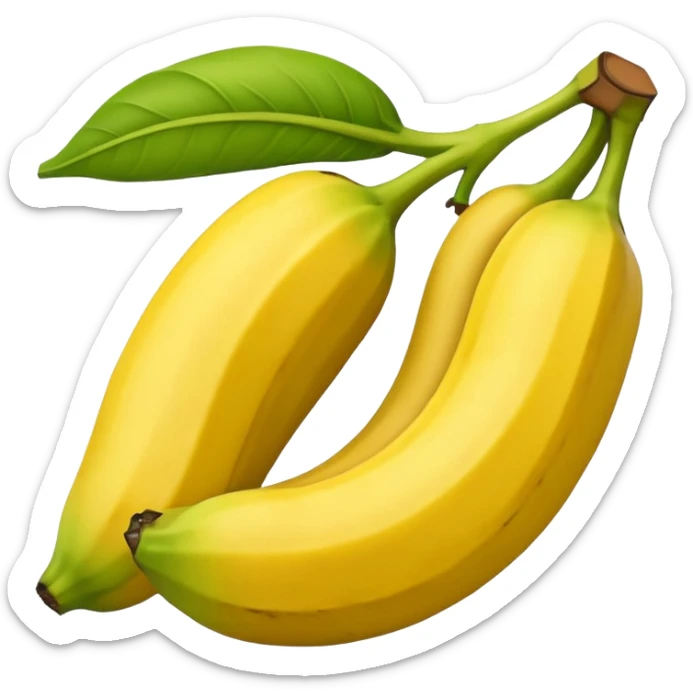 Crear un emoticón que tenga que ver con una variedad de Cambures , y que la paleta de colores sea la siguiente: Rojo Carmín, Amarillo, Amarillo Crema y Verde Pasto sticker