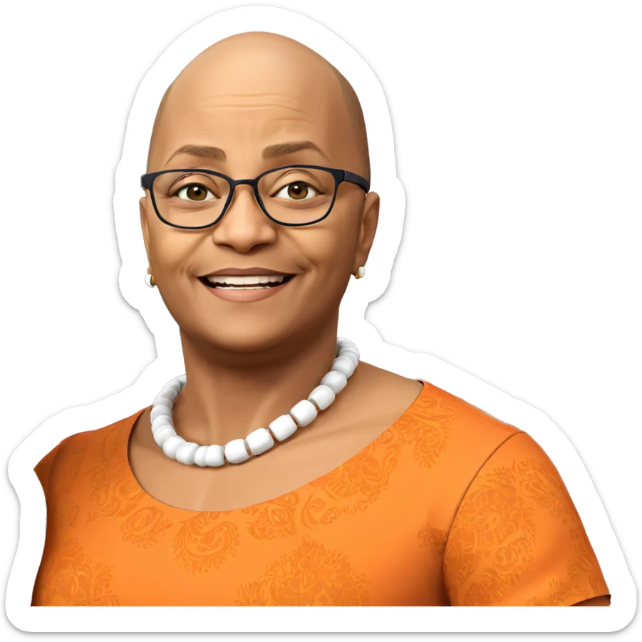 bald boy in stylish dress sticker