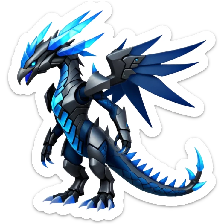 Punk’ish Edgy Futuristic Badass Dark Gothic Zekrom-Dialga-Aurorus-Amaura-Hybrid-Creature sticker