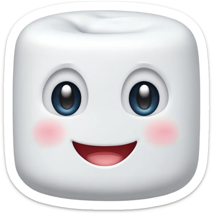 Créer un emoji en forme de marshmalow avec un sourire et des crois a la place des yeux sticker
