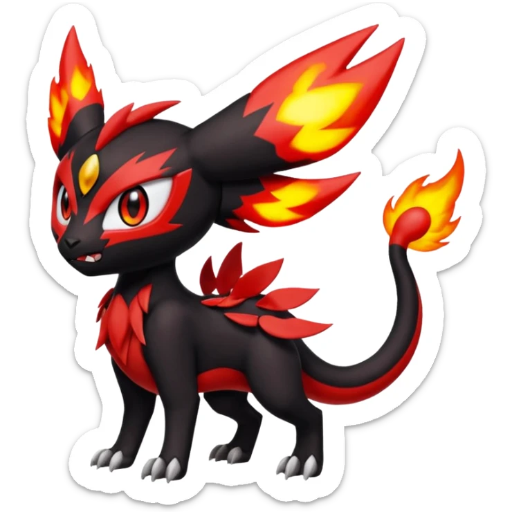 Meloetta-Litten-Guilmon-Darkrai-Pokémon-Fakémon-fusion-hybrid-creature sticker