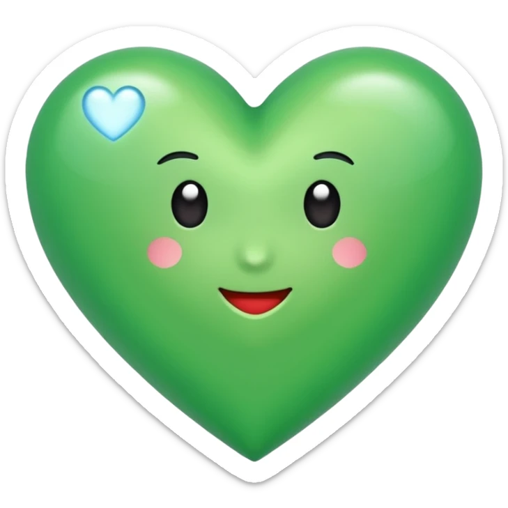 Un corazón de color verde en una tonalidad claridad con un poquito de brillitos sticker
