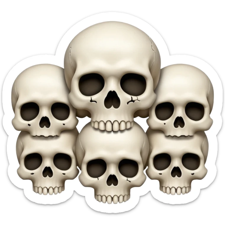 Endless Skulls, filling the whole screen, in the style of gritty realism sticker