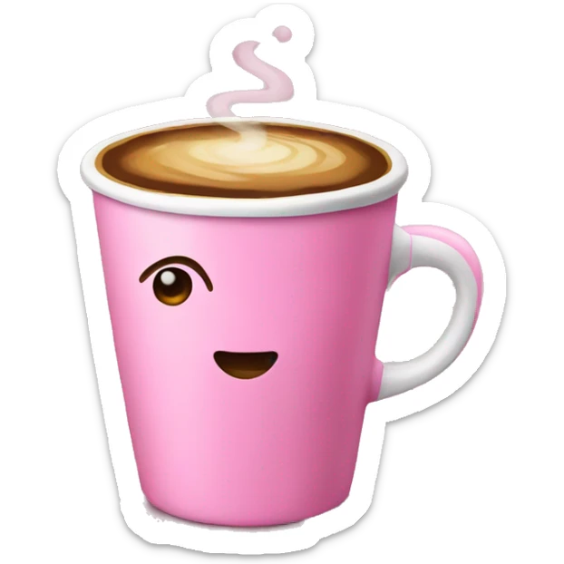 Pink coffee sticker