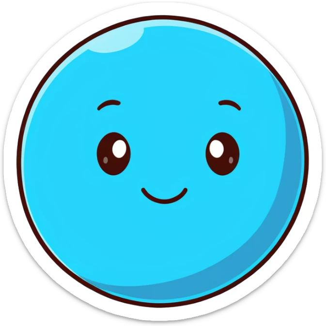 Venus planet with yellowish cloudy atmosphere and a cute happy smiling face sticker