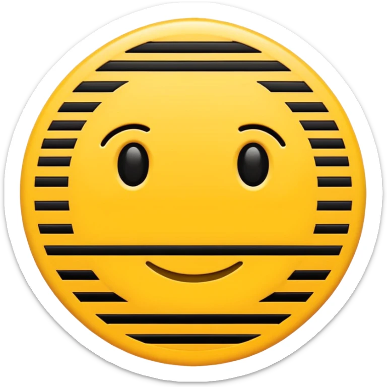 minimal emoji of a circle made out of 6 evenly spaced black horizontal lines sticker