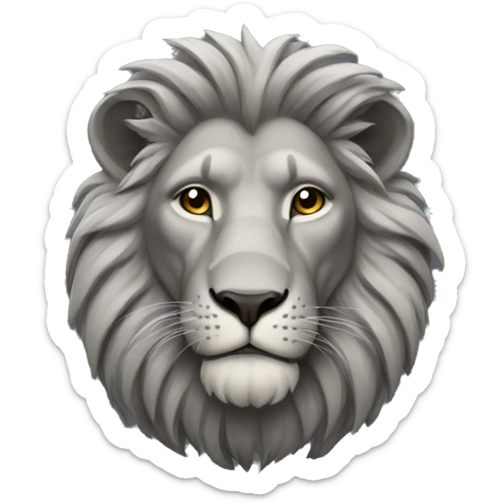 Grey lion sticker