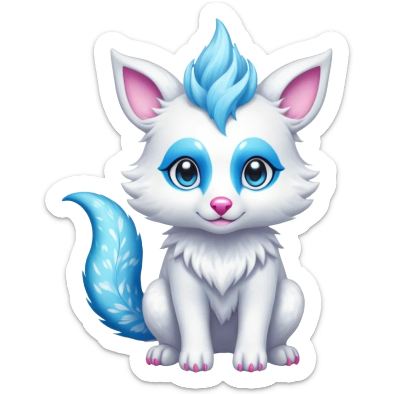 Cool cute Kawaii fantasy animal sparkle Fionbri-Vernid-creature by griffsnuff & LiLaiRa & Falvie full body sticker