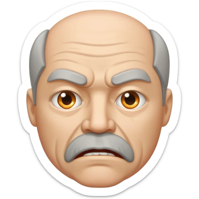 50 year old white male with an open mouth. Only his mouth is made of concrete with thick sides resembling a street gutter. He should look slightly angry but the joke is on him. sticker