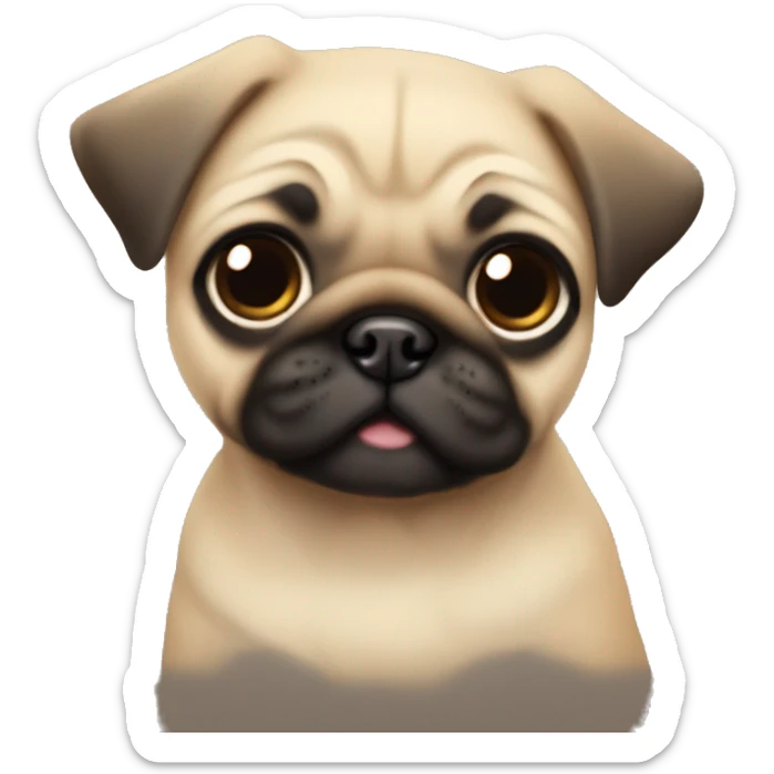 Fawn pug puppy sticker