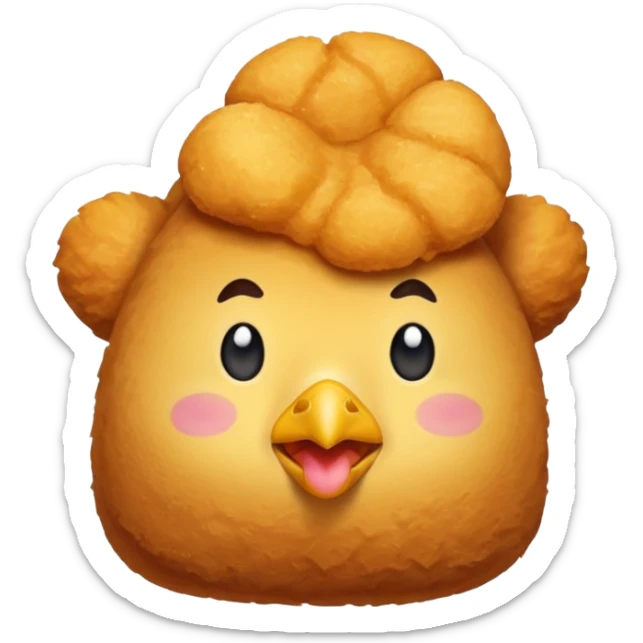 Make an emoji of a chicken nugget like the food, not the chicken, the food chicken nugget. sticker