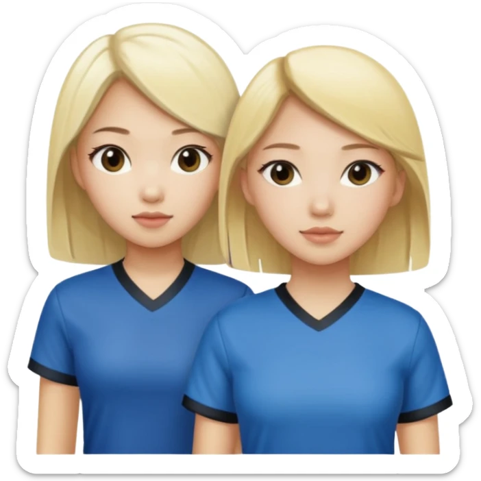 aisan girl and white girl with blonde hair going to the club sticker