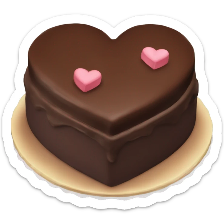 Chocolate Heart shaped cake sticker