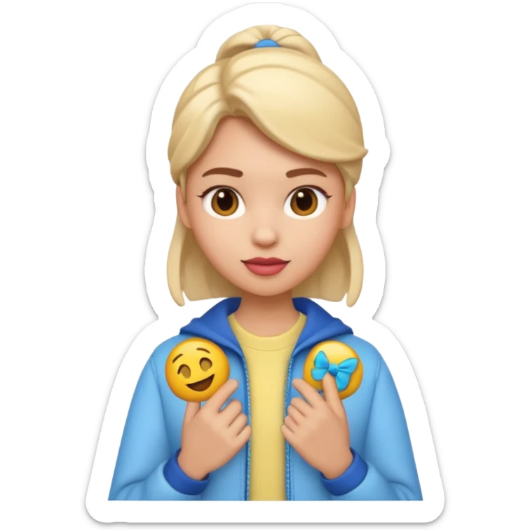 A 3D emoji with a Disney style that the depicts a person who is learning to become a fashionista as her highchool extended profile. She is young in a highschool age. sticker