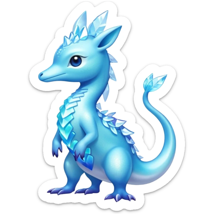 Shiny Exotic Colorful Amaura-Aurorus-Fakémon-hybrid-creature (full body)  sticker