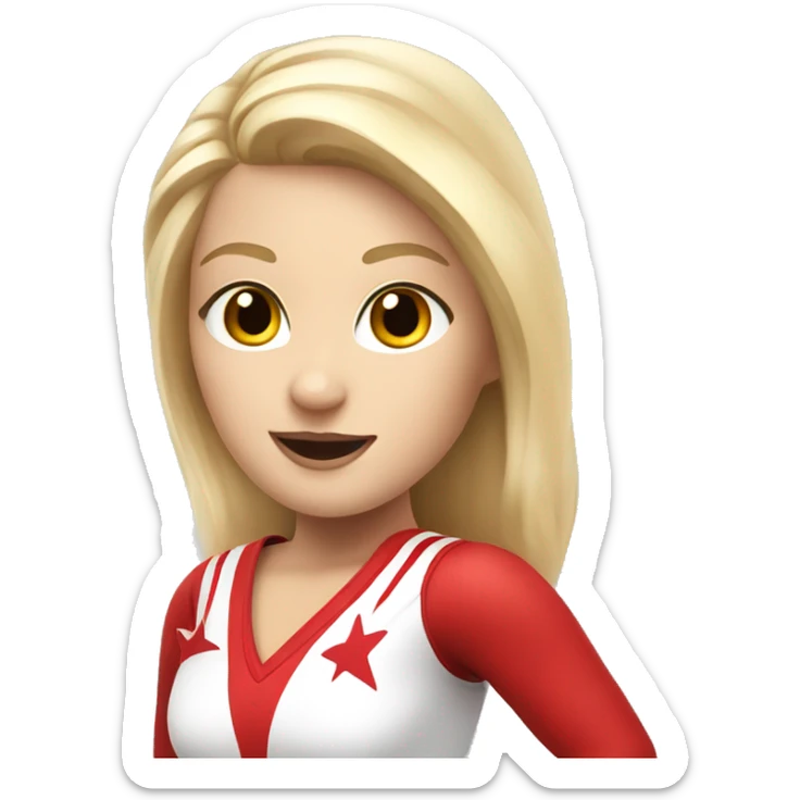 White Cheerleader with Blonde Hair in a red and White Cheerleading Uniform  sticker