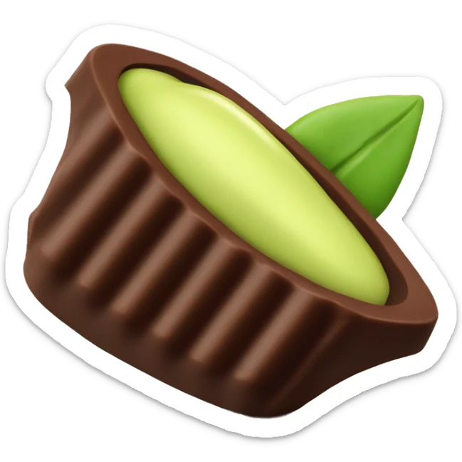 A bar of Dubai chocolate filled with Green pistachio cream sticker