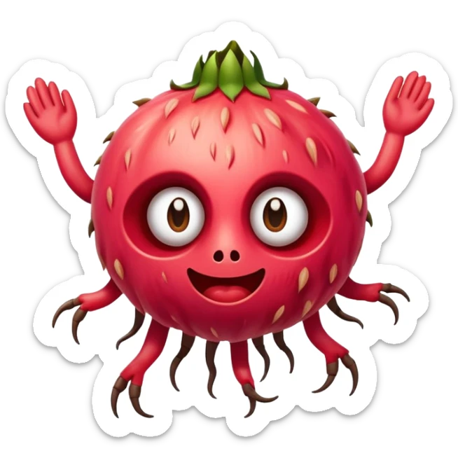 Palo al agregado con un bate de maderera en la mano con ojos y boca sticker