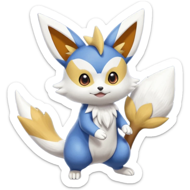 Victini-Meowstic-Buizel-Raichu-Zangoose-Fakémon-hybrid-creature (full body)  sticker