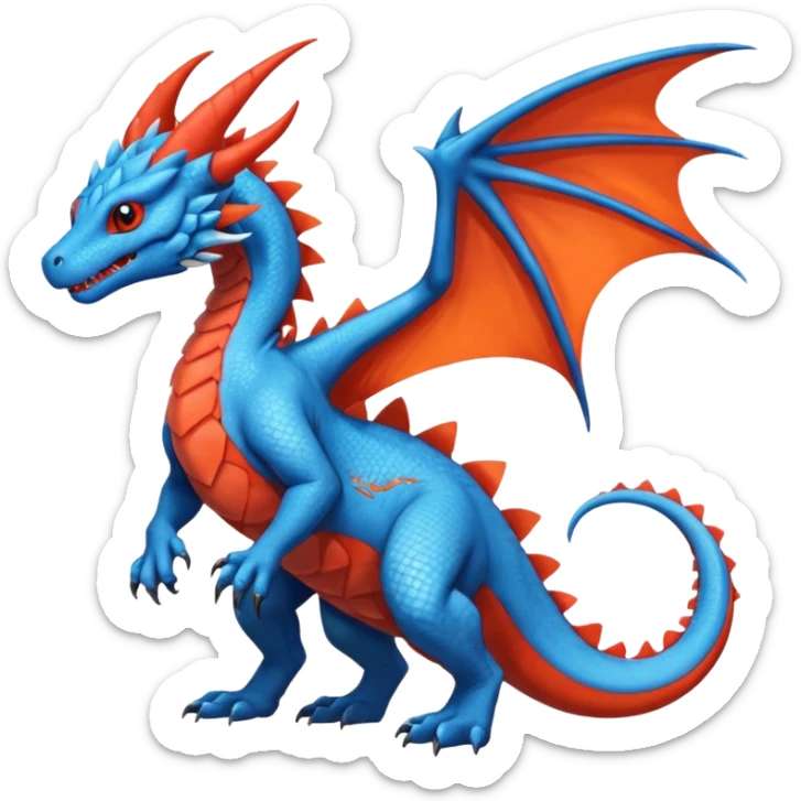 Dutch-Angel-Dragon-Salandit-Salamence-Drudigon-fusion-animal-creature, full body  sticker