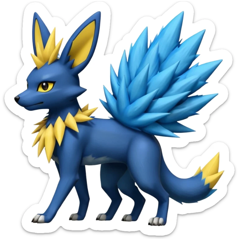 Lucario-Umbreon-Zeraora-Jolteon-Fakémon-hybrid-creature (full body)  sticker